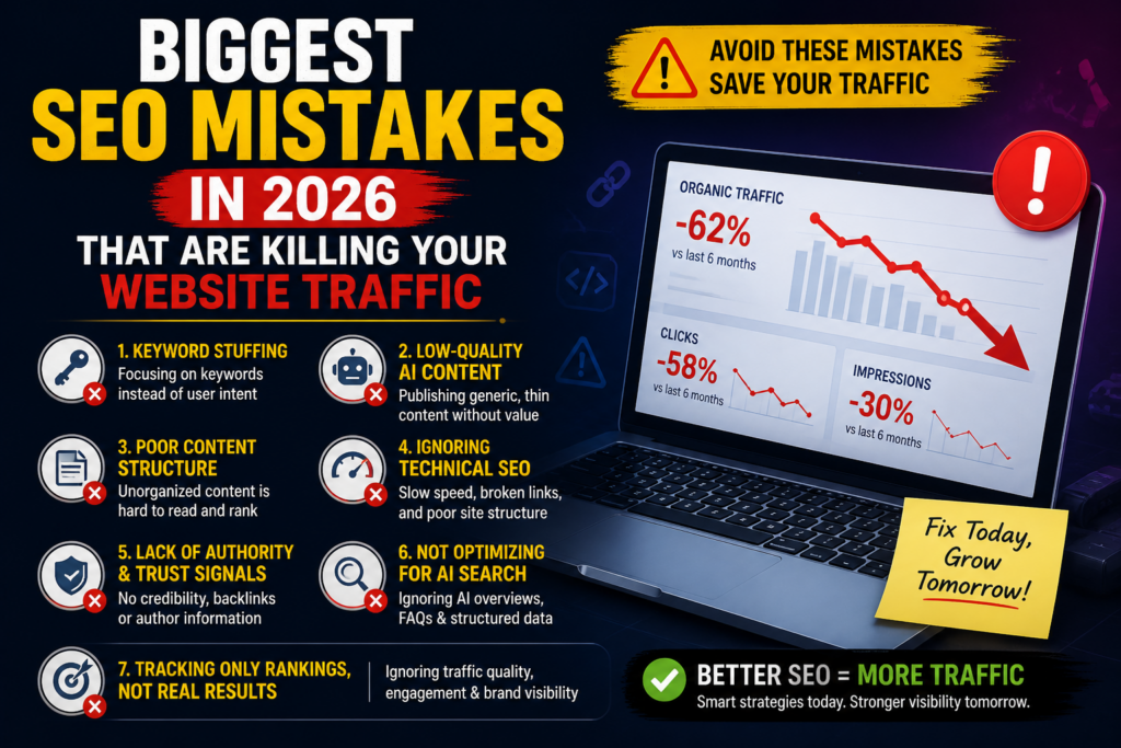 Biggest SEO Mistakes in 2026 That Are Killing Your Website Traffic