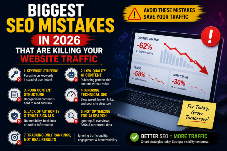 Biggest SEO Mistakes in 2026 That Are Killing Your Website Traffic